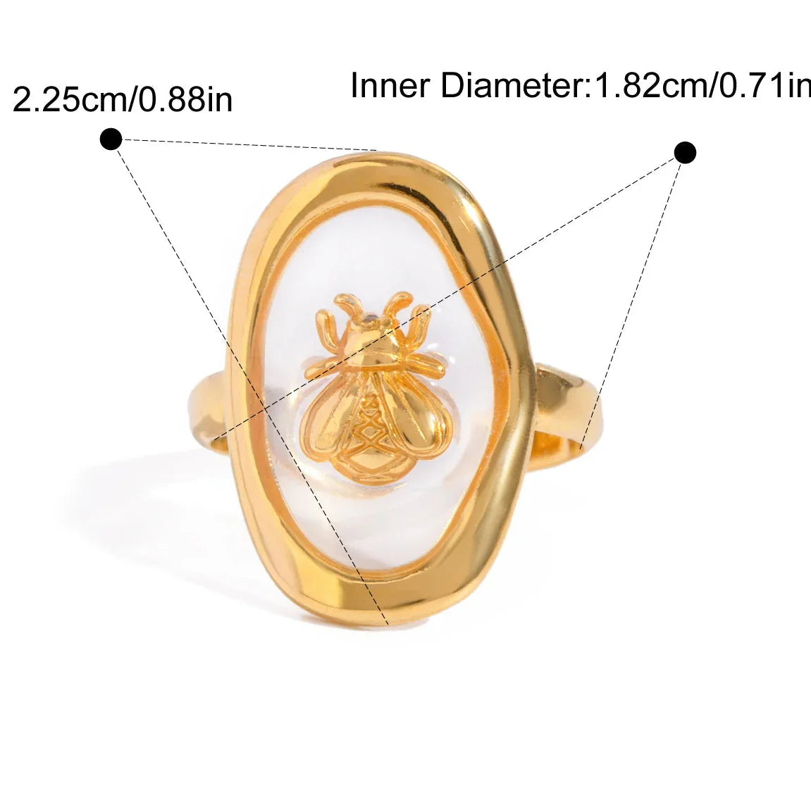 Bague large abeille pour femme