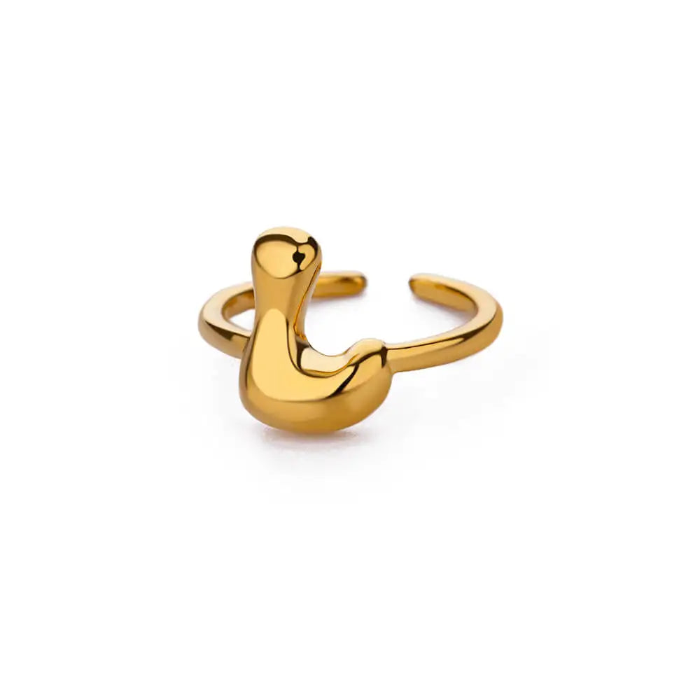 Bague ajustable personnalisée avec initiale l