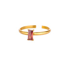 Bague ajustable avec pierre de naissance rectangulaire juillet