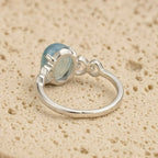 アクアマリンの調節可能リング「Cristal de Mer」 