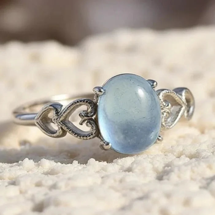 アクアマリンの調節可能リング「Cristal de Mer」 