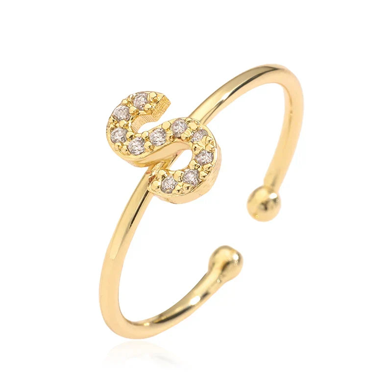 イニシャルs入りカスタマイズ可能な調節式リング