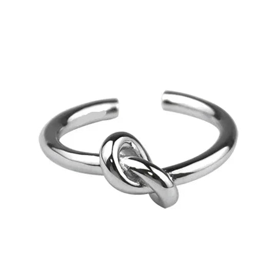 Bague ajustable noeud argent