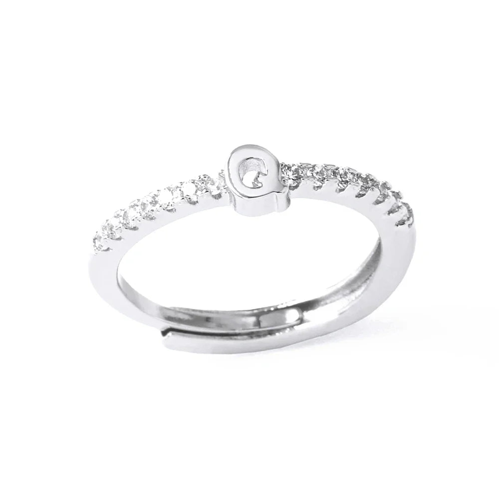 Bague ajustable pour femme avec initiale - lettre
