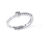 Bague ajustable pour femme avec initiale - lettre