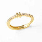 Bague ajustable pour femme avec initiale - lettre