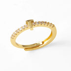 Bague ajustable pour femme avec initiale - lettre
