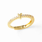 Bague ajustable pour femme avec initiale - lettre