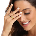 Bague Anneau Anti-Stress Tournant Etoiles et Lunes or