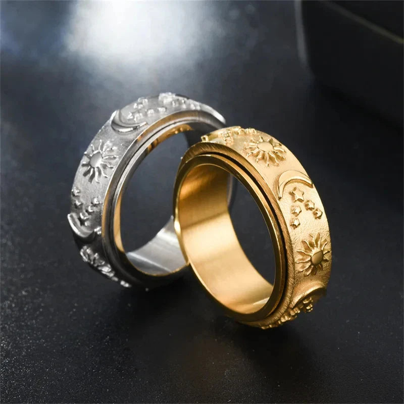 ムーン＆サン 回転式アンチストレス リング シルバー