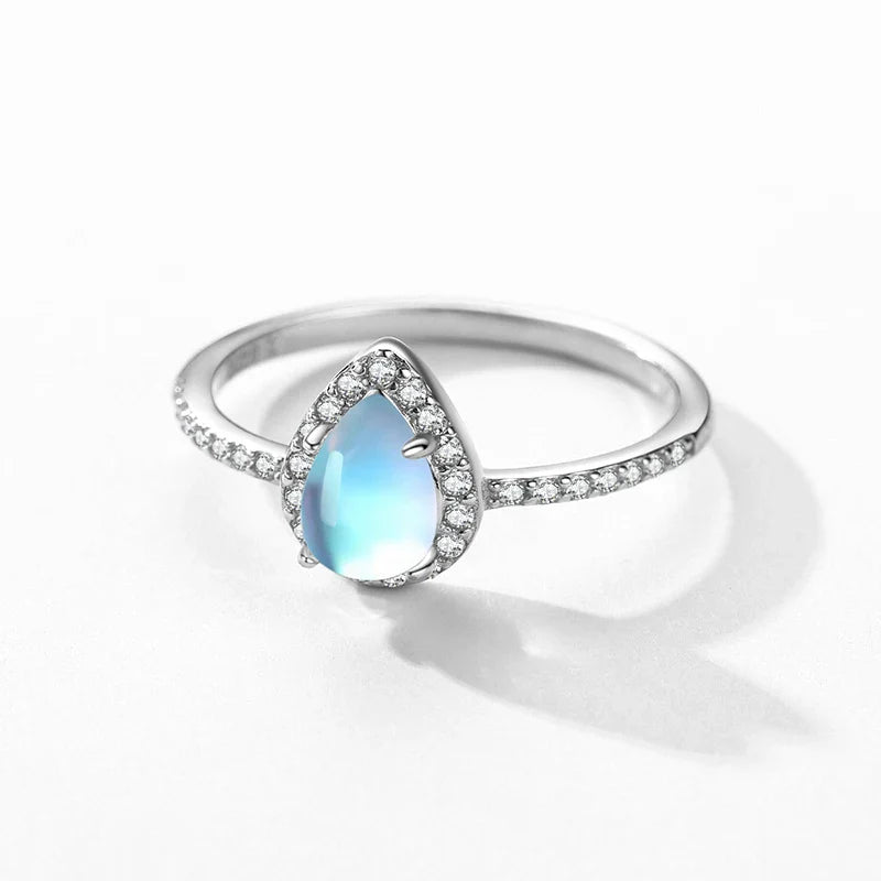 Bague Anneau avec Zircon Pierre de Lune