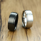 Bague Anneau Homme Anti-Stress Tournant noir