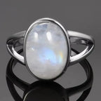 Bague Anneau Ovale Femme Pierre de Lune
