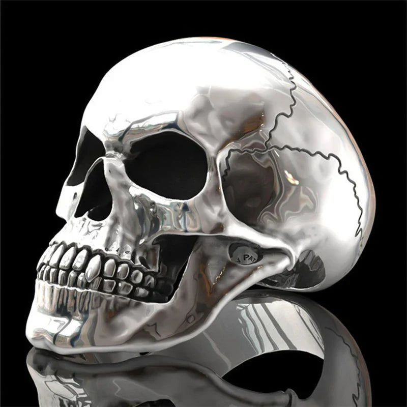 Bague Anneau Tête de Mort Gothique