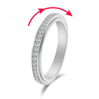 シルバージルコン付きストレス解消回転リング