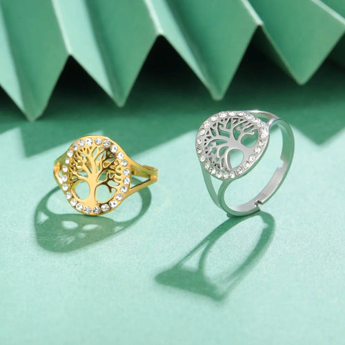 Bague Arbre de Vie Zircon Femme or