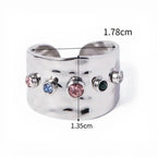 Bague large arc-en-ciel