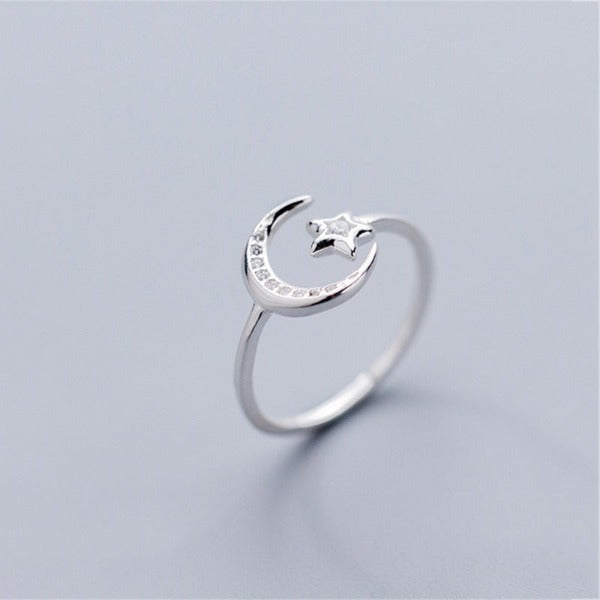 Bague Astres Lune et Étoiles Femme