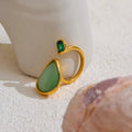 Bague avec Goutte d'Eau en Pierre Naturelle et Zircon