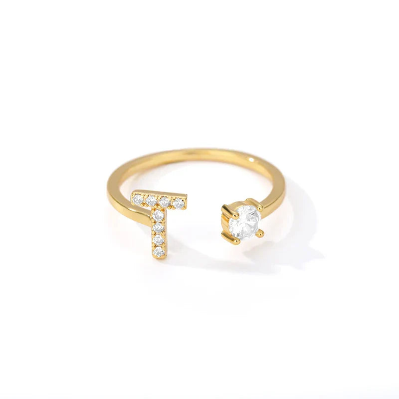 Bague personnalisée avec initiale t