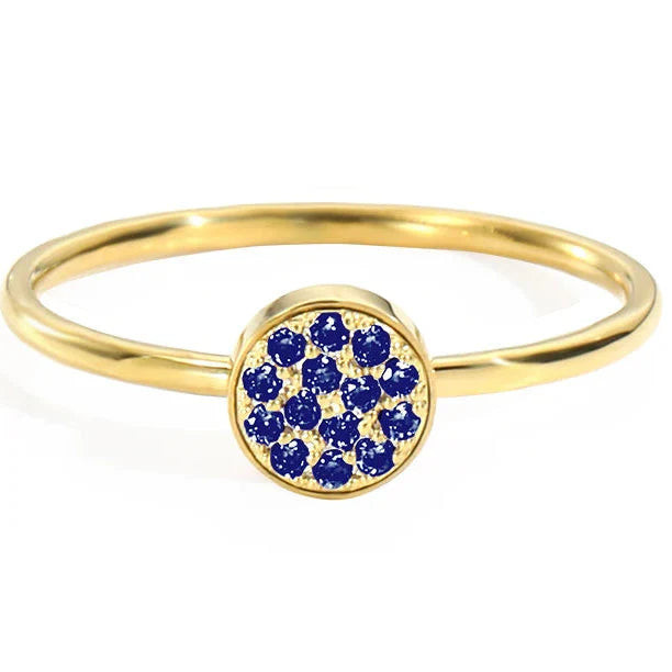 Bague avec petites pierres de naissance rondes pour femme septembre