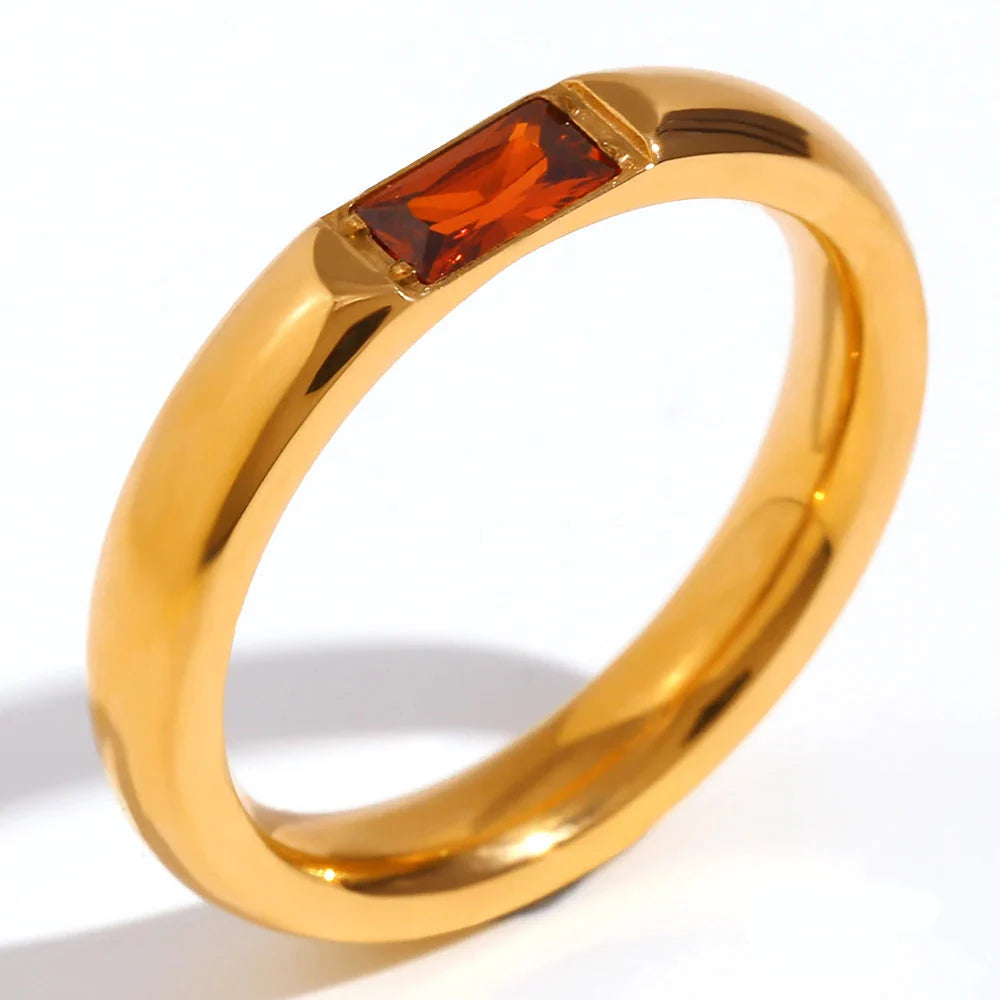 Bague avec pierre de naissance sertie pour femme janvier