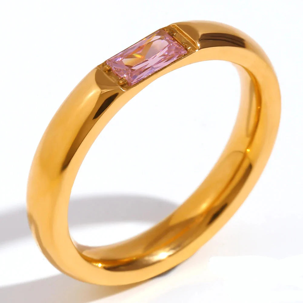 Bague avec pierre de naissance sertie pour femme octobre