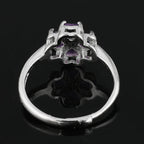 Bague avec Trèfle à 4 Feuilles en Pierre d'Améthyste