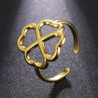 Bague avec Trèfle à 4 Feuilles pour Femme or