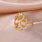 Bague avec Trèfle à 4 Feuilles pour Femme or