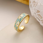 Bague Contre Mauvais Oeil Bleu Turc Anneau Turquoise