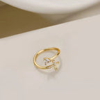 Bague Croix & Zircon Femme