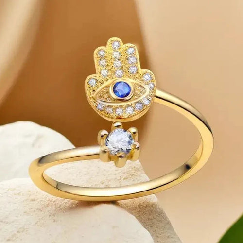 Bague de protection pour femme avec main de Fatma arabe or