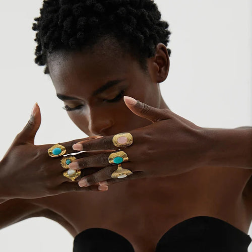 Bague Ethnique avec Pierre Naturelle