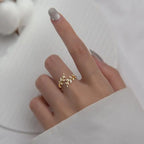 Bague Feuille de Laurier en Zircon or