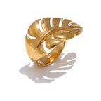 Bague Feuille de Palmier or