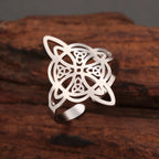 Bague Noeud de Sorcière Protection Anneau Femme Wiccan argent