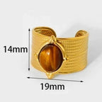 Bague Oeil de Tigre Femme Or