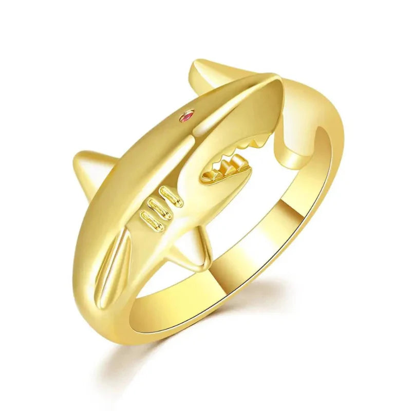 Bague Requin avec Zircon or
