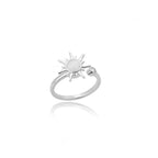 Bague Soleil Femme Pierre d'Opale Anneau Astre argent