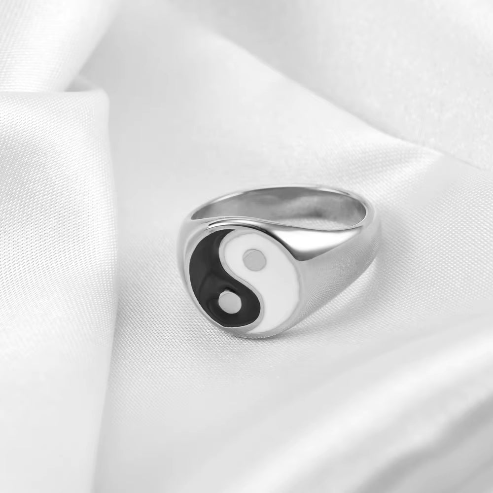 ユニセックス 陰陽リング 