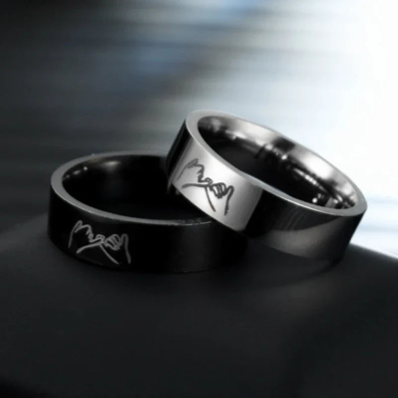 Bagues pour Couples Anneau Love Argent ou Noir argent