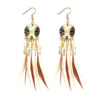 Boucle d'Oreille Ethnique Africaine beige