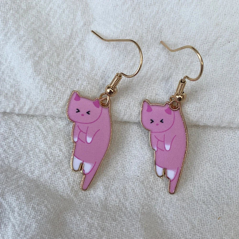 キュートな猫ピアス ピンク