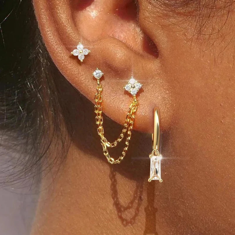 誕生石ジルコン付きピアス