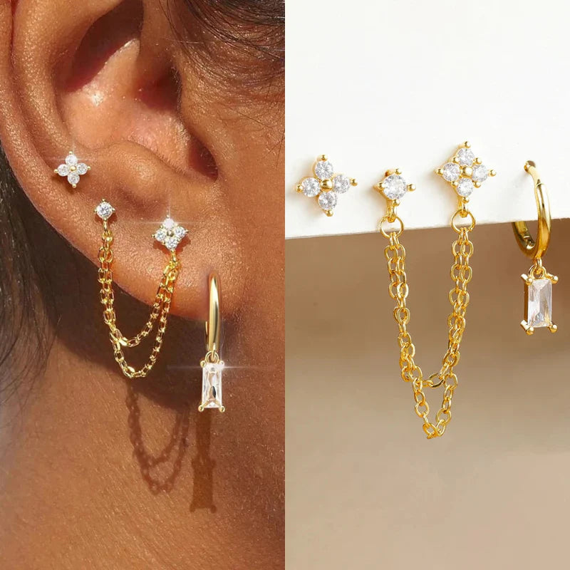 誕生石ジルコン付きピアス