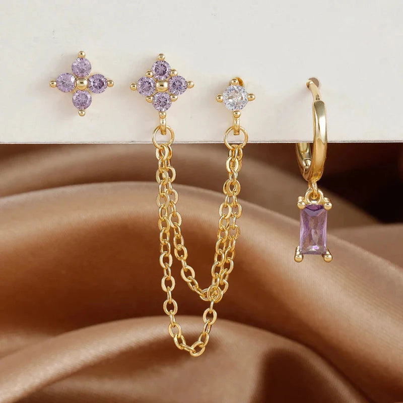 誕生石ジルコン付きピアス