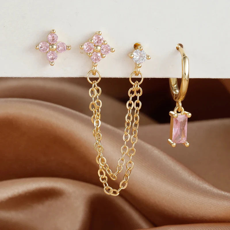 誕生石ジルコン付きピアス