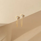 Boucles d'oreilles chaîne et pierre de naissance