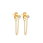 Boucles d'oreilles chaîne et pierre de naissance avril